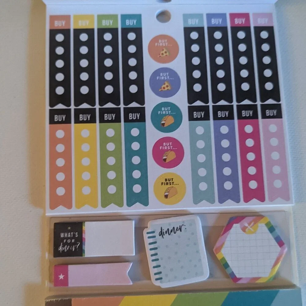 NWT 574 Happy Planner 'Meal Planning' Multi Pack Stickers Sticky Notes Food HTF